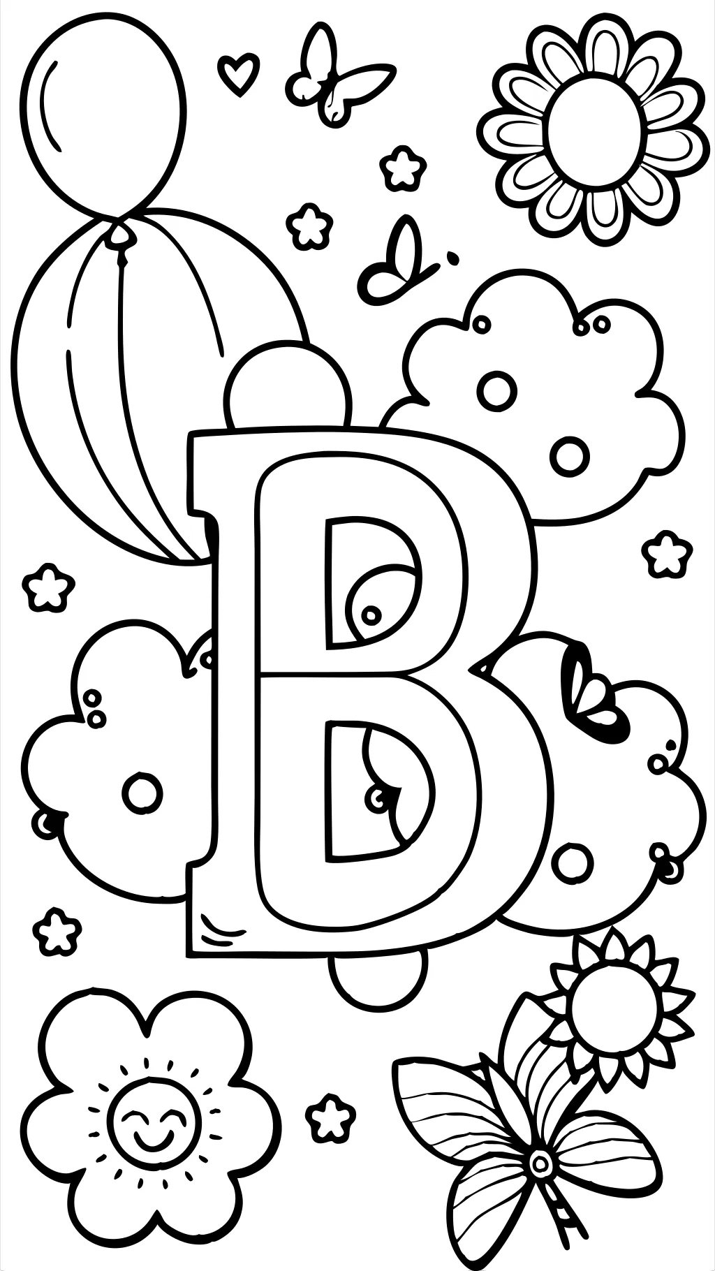 coloriage lettre b